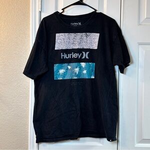 Hurley Black and Blue Graphic Tee, Men’s Classic Fit size Large‎